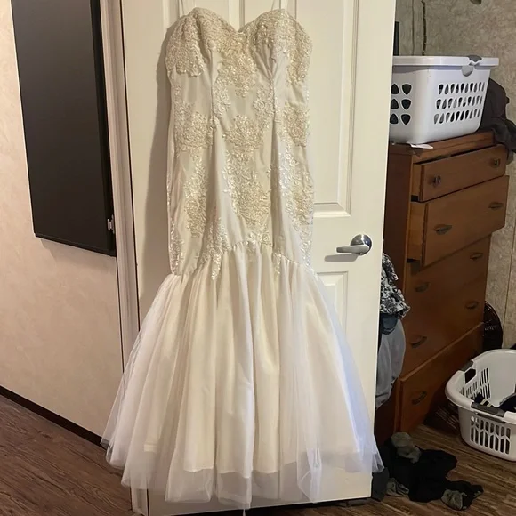 Beautiful Mermaid Lace and Tulle Wedding Dress - Picture 1 of 10